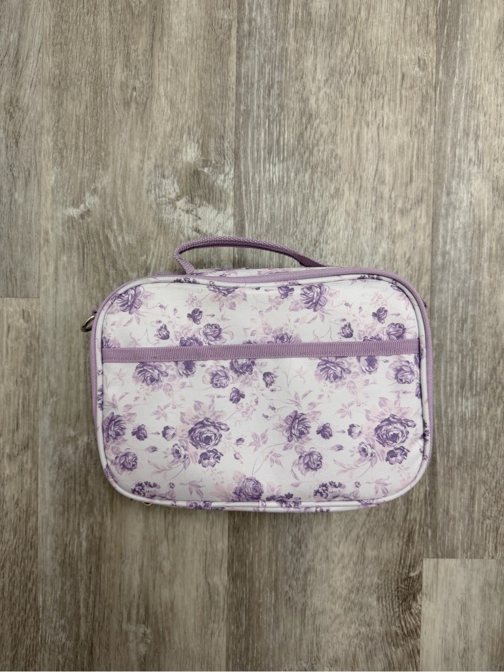 New Never Used Insulated Purple Floral Lunch Box/Bag